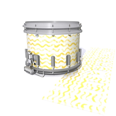 Dynasty DFX 1st Gen. Snare Drum Slip  - Wave Brush Strokes Yellow and White (Yellow)