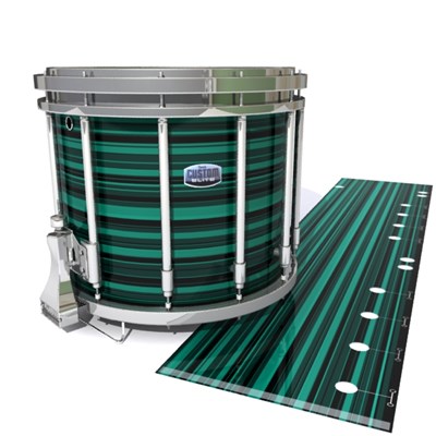 Dynasty Custom Elite Snare Drum Slip - Aqua Horizon Stripes (Aqua)