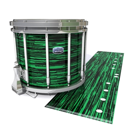 Dynasty Custom Elite Snare Drum Slip - Chaos Brush Strokes Green and Black (Green)