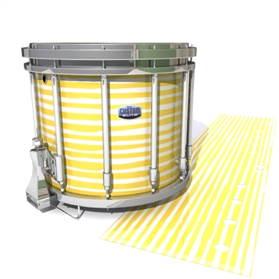 Dynasty Custom Elite Snare Drum Slip - Lateral Brush Strokes Yellow and White (Yellow)