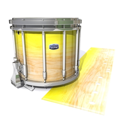 Dynasty Custom Elite Snare Drum Slip - Maple Woodgrain Yellow Fade (Yellow)