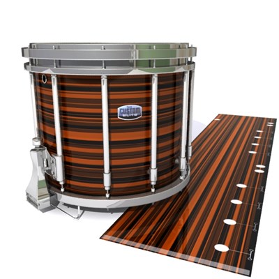 Dynasty Custom Elite Snare Drum Slip - Orange Horizon Stripes (Orange)