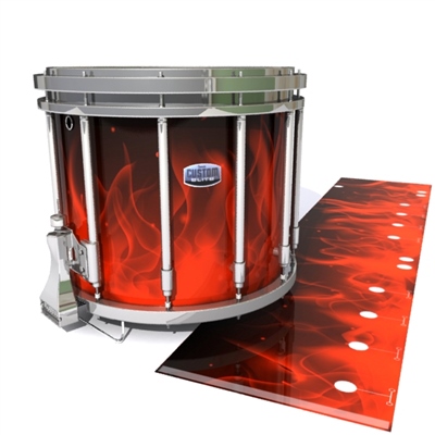 Dynasty Custom Elite Snare Drum Slip - Red Flames (Themed)