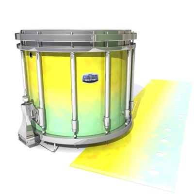 Dynasty Custom Elite Snare Drum Slip - Springtime Fade (Yellow) (Aqua)