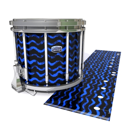 Dynasty Custom Elite Snare Drum Slip - Wave Brush Strokes Blue and Black (Blue)