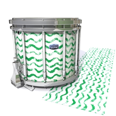 Dynasty Custom Elite Snare Drum Slip - Wave Brush Strokes Green and White (Green)