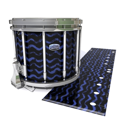 Dynasty Custom Elite Snare Drum Slip - Wave Brush Strokes Navy Blue and Black (Blue)