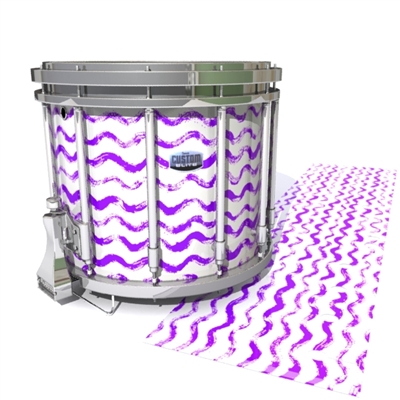 Dynasty Custom Elite Snare Drum Slip - Wave Brush Strokes Purple and White (Purple)