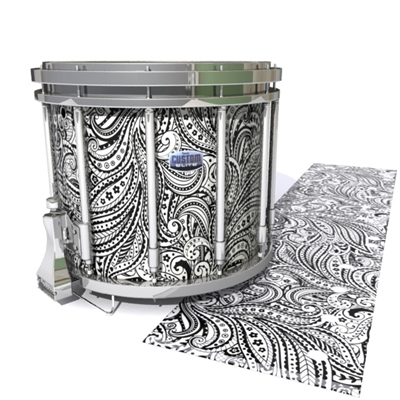 Dynasty Custom Elite Snare Drum Slip - White Paisley (Themed)