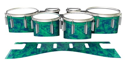 Dynasty 1st Generation Tenor Drum Slips - Aqua Cosmic Glass (Aqua)