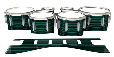 Dynasty 1st Generation Tenor Drum Slips - Aqua Horizon Stripes (Aqua)