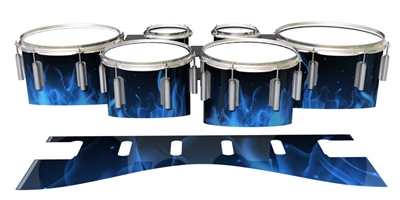 Dynasty 1st Generation Tenor Drum Slips - Blue Flames (Themed)