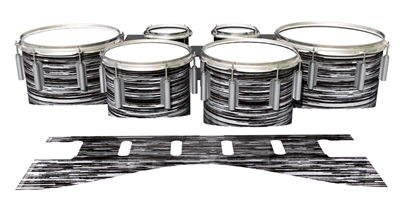 Dynasty 1st Generation Tenor Drum Slips - Chaos Brush Strokes Black and White (Neutral)