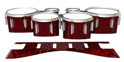 Dynasty 1st Generation Tenor Drum Slips - Deep Red Paisley (Themed)