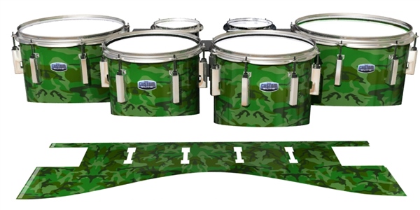 Dynasty 1st Generation Tenor Drum Slips - Forest Traditional Camouflage (Green)