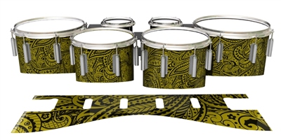 Dynasty 1st Generation Tenor Drum Slips - Gold Paisley (Themed)