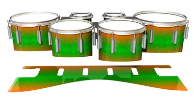 Dynasty 1st Generation Tenor Drum Slips - Green Prairie Fade (Green) (Orange)