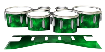 Dynasty 1st Generation Tenor Drum Slips - Green Smokey Clouds (Themed)