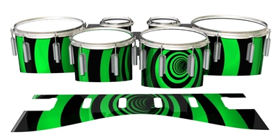 Dynasty 1st Generation Tenor Drum Slips - Green Vortex Illusion (Themed)