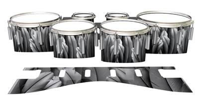 Dynasty 1st Generation Tenor Drum Slips - Grey Feathers (Themed)