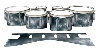 Dynasty 1st Generation Tenor Drum Slips - Grey Smokey Clouds (Themed)