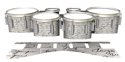 Dynasty 1st Generation Tenor Drum Slips - Illegible Script on White (Themed)