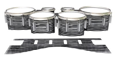 Dynasty 1st Generation Tenor Drum Slips - Lateral Brush Strokes Black and White (Neutral)