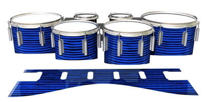 Dynasty 1st Generation Tenor Drum Slips - Lateral Brush Strokes Blue and Black (Blue)