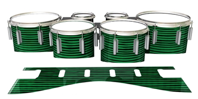 Dynasty 1st Generation Tenor Drum Slips - Lateral Brush Strokes Green and Black (Green)