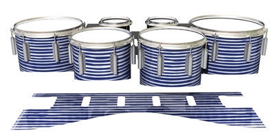 Dynasty 1st Generation Tenor Drum Slips - Lateral Brush Strokes Navy Blue and White (Blue)