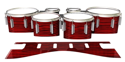 Dynasty 1st Generation Tenor Drum Slips - Lateral Brush Strokes Red and Black (Red)