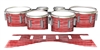 Dynasty 1st Generation Tenor Drum Slips - Lateral Brush Strokes Red and White (Red)