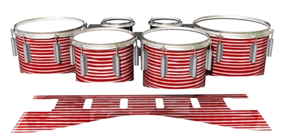 Dynasty 1st Generation Tenor Drum Slips - Lateral Brush Strokes Red and White (Red)