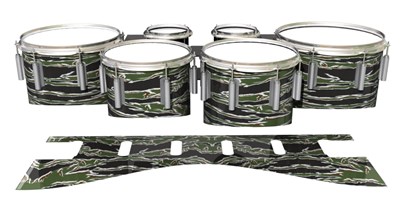 Dynasty 1st Generation Tenor Drum Slips - Liberator Tiger Camouflage (Green)