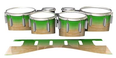 Dynasty 1st Generation Tenor Drum Slips - Maple Woodgrain Green Fade (Green)