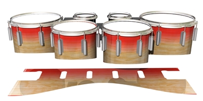 Dynasty 1st Generation Tenor Drum Slips - Maple Woodgrain Red Fade (Red)