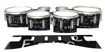 Dynasty 1st Generation Tenor Drum Slips - Mathmatical Equations on Black (Themed)