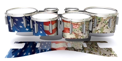 Dynasty 1st Generation Tenor Drum Slips - Patriotic Camo Fade