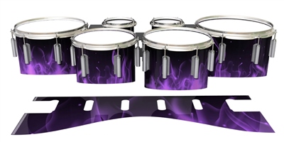 Dynasty 1st Generation Tenor Drum Slips - Purple Flames (Themed)