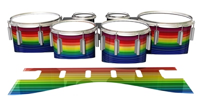 Dynasty 1st Generation Tenor Drum Slips - Rainbow Stripes (Themed)