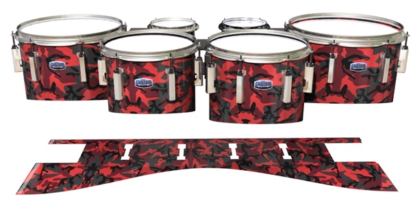 Dynasty 1st Generation Tenor Drum Slips - Red Slate Traditional Camouflage (Red)