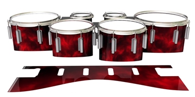 Dynasty 1st Generation Tenor Drum Slips - Red Smokey Clouds (Themed)