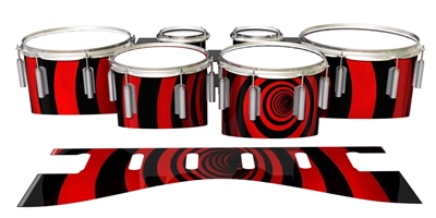 Dynasty 1st Generation Tenor Drum Slips - Red Vortex Illusion (Themed)