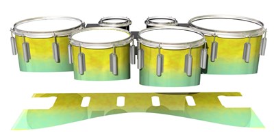 Dynasty 1st Generation Tenor Drum Slips - Springtime Fade (Yellow) (Aqua)