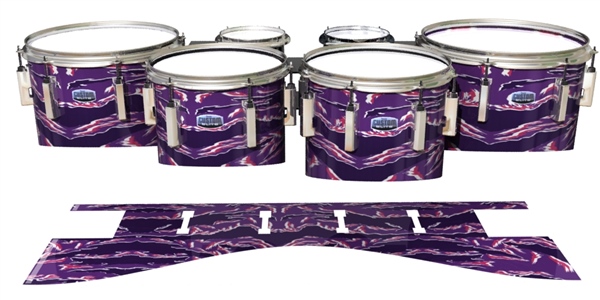 Dynasty 1st Generation Tenor Drum Slips - Violet Voltage Tiger Camouflage (Purple)