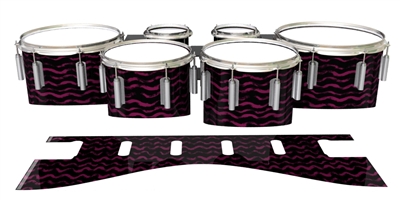 Dynasty 1st Generation Tenor Drum Slips - Wave Brush Strokes Maroon and Black (Red)