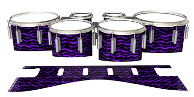 Dynasty 1st Generation Tenor Drum Slips - Wave Brush Strokes Purple and Black (Purple)