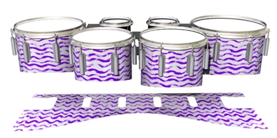 Dynasty 1st Generation Tenor Drum Slips - Wave Brush Strokes Purple and White (Purple)