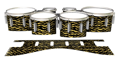 Dynasty 1st Generation Tenor Drum Slips - Wave Brush Strokes Yellow and Black (Yellow)