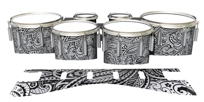 Dynasty 1st Generation Tenor Drum Slips - White Paisley (Themed)